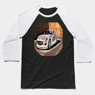 Gray Car Cartoon Baseball T-Shirt